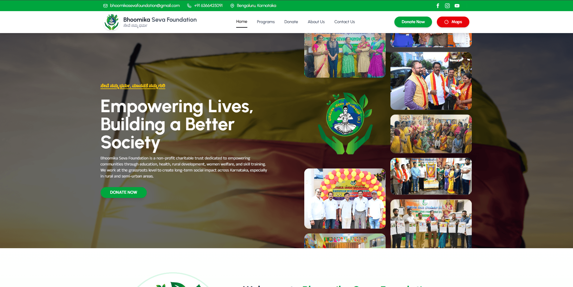 Bhoomika Seva Foundation — Non-profit website built by ITBIZONE