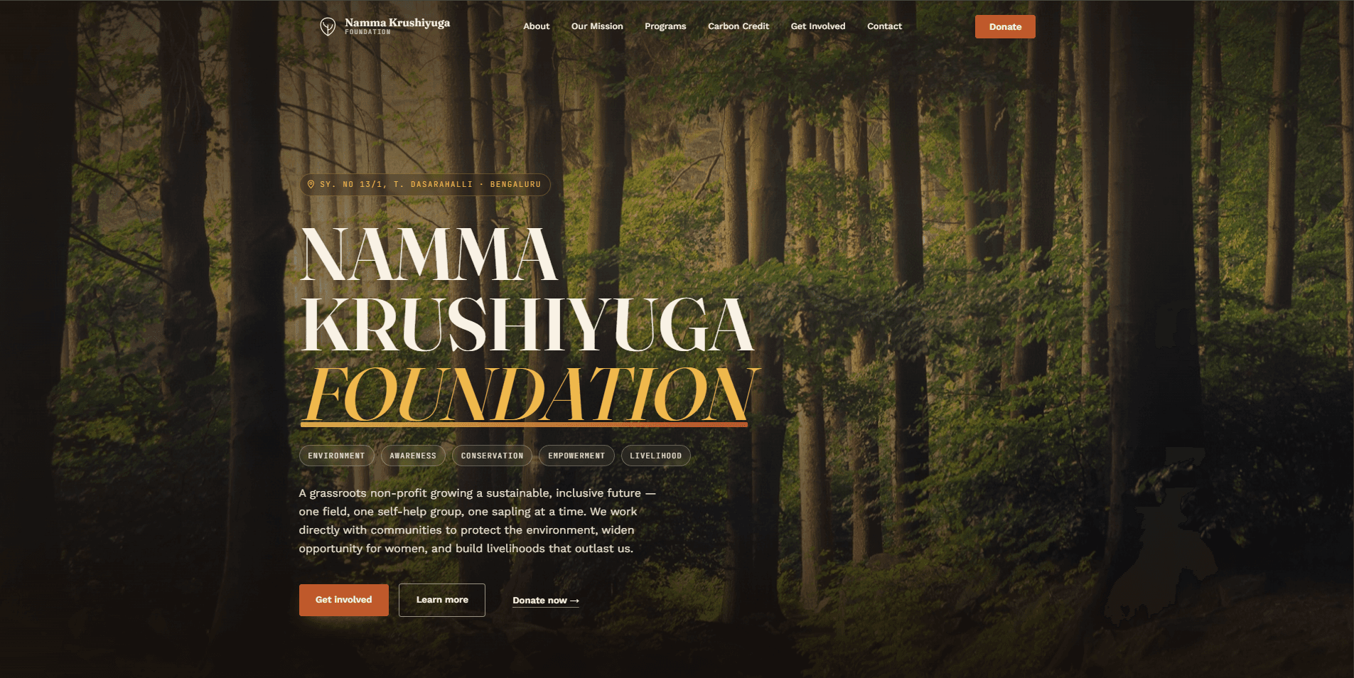 Namma Krushiyuga Foundation — Non-profit website built by ITBIZONE