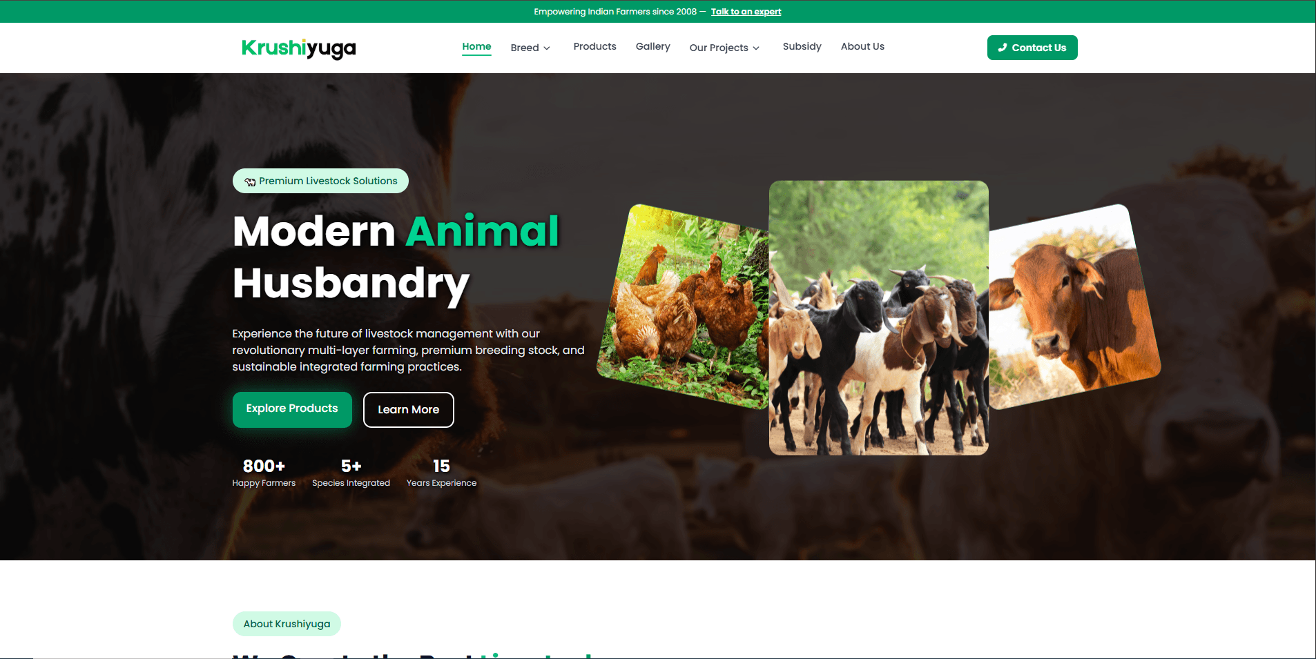 Krushiyuga — Agriculture website built by ITBIZONE